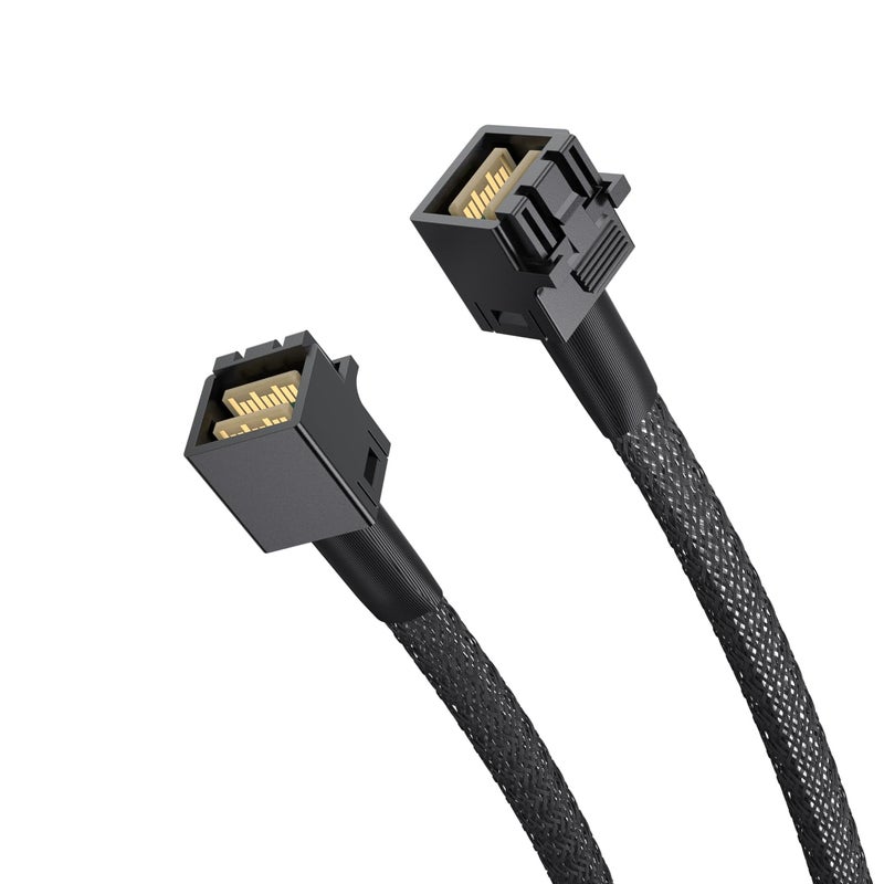 ipolex SFF-8643 to SFF-8643 Internal Mini SAS HD Cable with Sideband, Support up to 4 Lanes of SAS Data, Work with Server, Raid Card & PCI Express Controller, 0.5-m(1.6ft), 2 Pack - Image 4